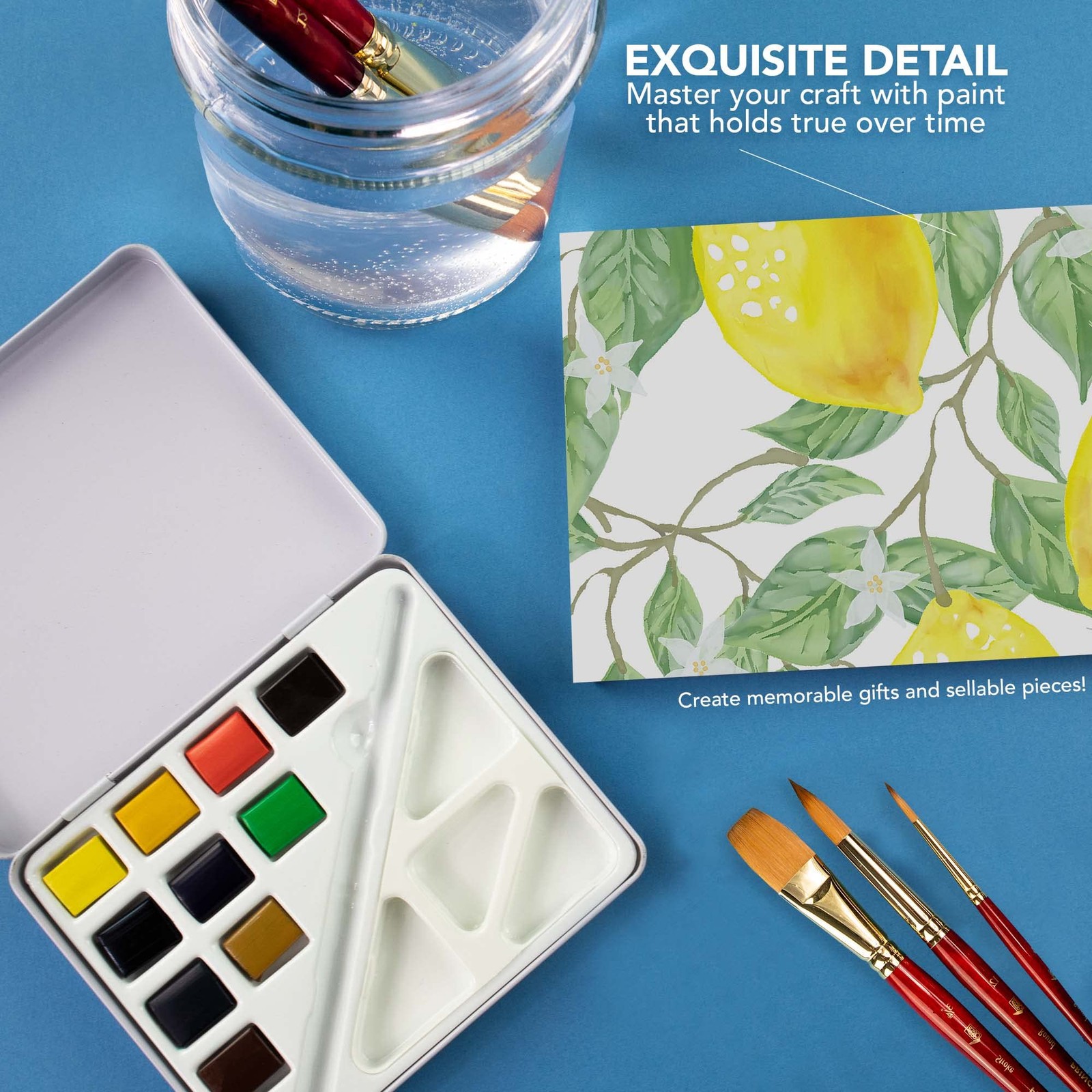 Daler Rowney Mini Half Pan Travel Tin, 12 Piece Set, Colors May Kitchen