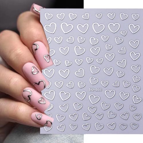 Heart Nail Art Stickers Valentine’s Day Nail Decals 8PCS Empty valentine style3