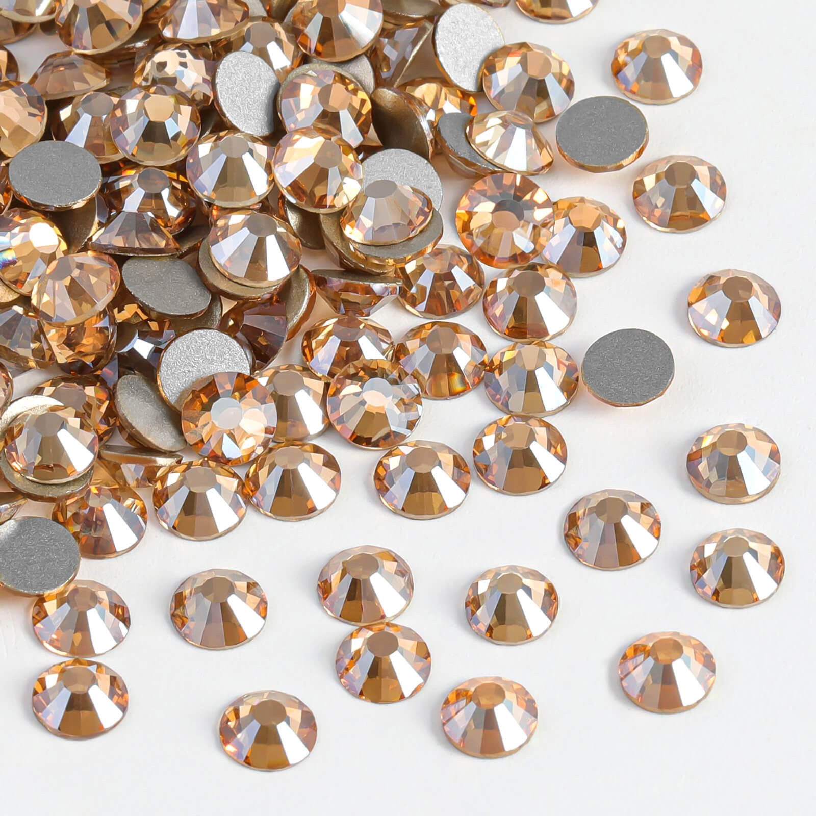Gold Champagne Non Hotfix Crystal Rhinestones Flatback Gems Nail Art Decoration
