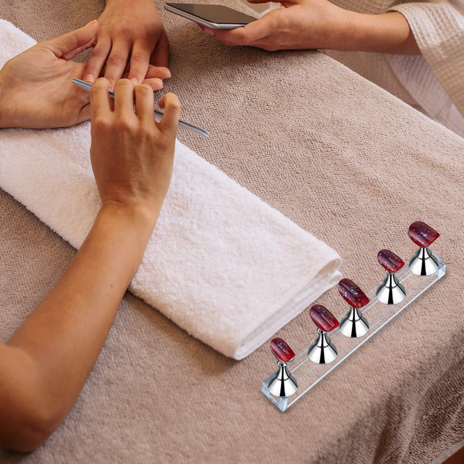 2× Magnetic Nail Stand for Press On Nails Display Practice Art Fake Nail Holder