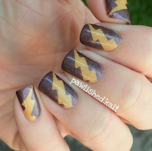 Lightning Bolt Fingernail Art Stencils Decal Stickers Nail Vinyls