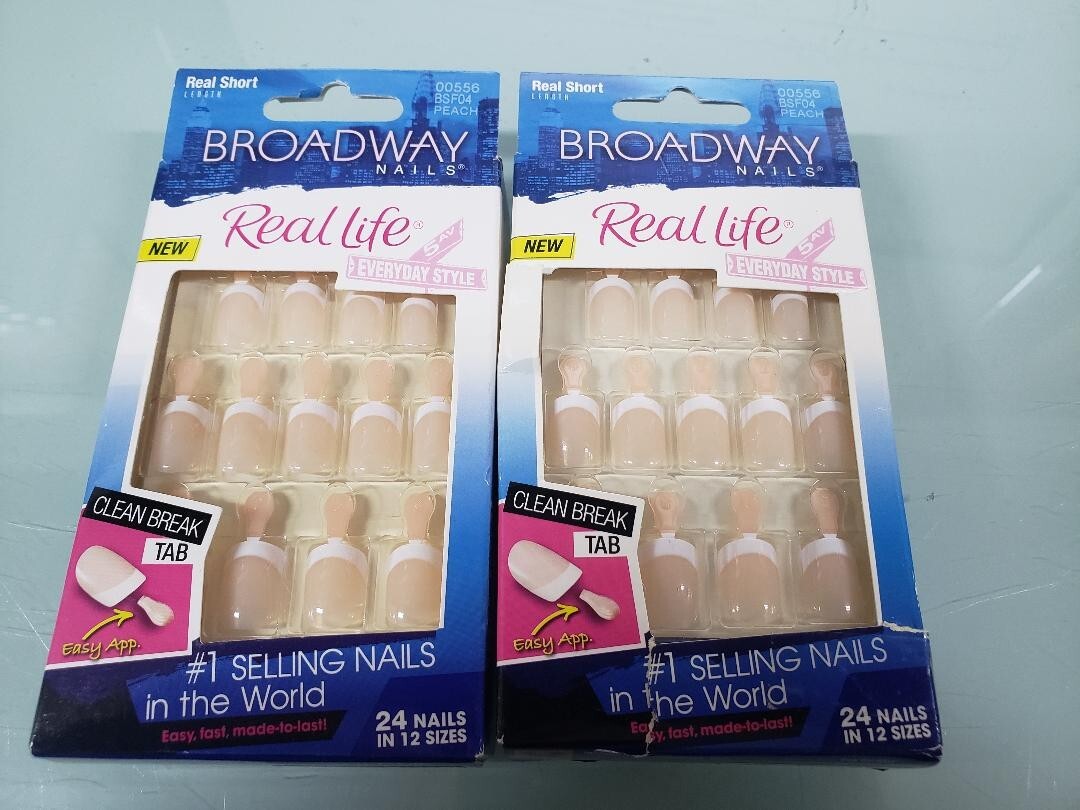 Broadway Nails Real Life Nail Real Short Simple Peach 24 Nails-NO GLUE!!!-N52