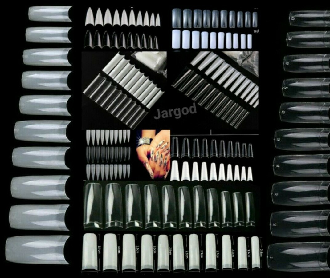 100pc XXL C Curve/Stiletto/French Square/Flat French Coffin Fake False Nail Tips