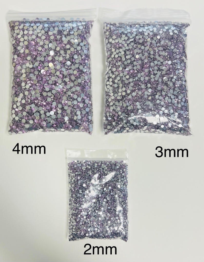Light Purple Diamond Rhinestones Flat Back Round Jewelry Crafting Gems Multipack