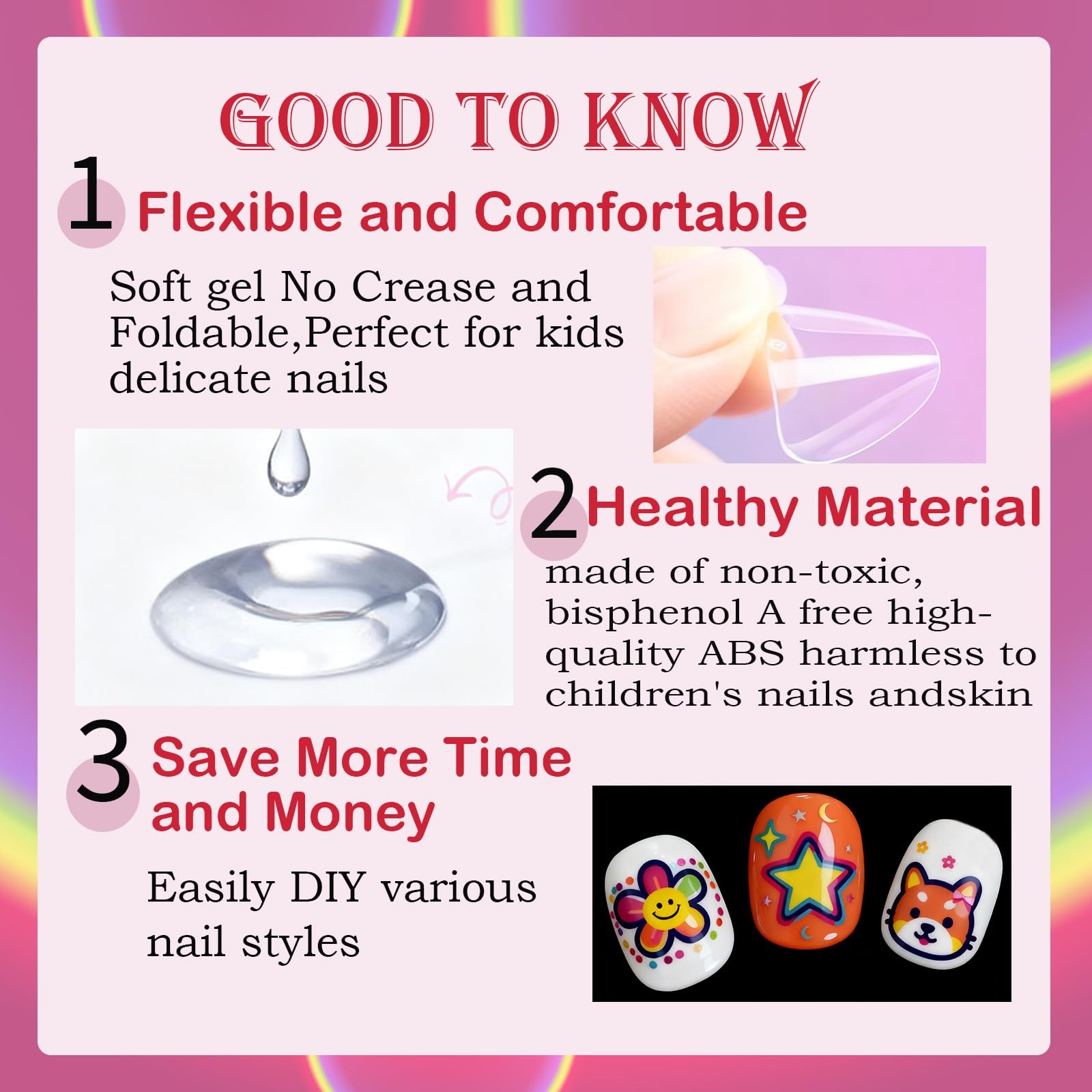 Extra Short Almond Kid Nail Tips,360Pcs Soft Gel Nail Tips Pre-Shaped Press O…