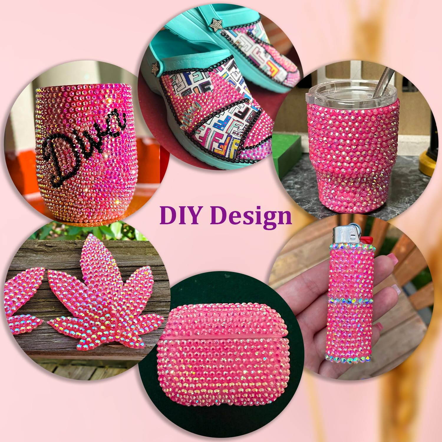 Resin Jelly Rhinestones for Crafting with B7000 Jewelry Glue, 2 Boxes Hot Pink A