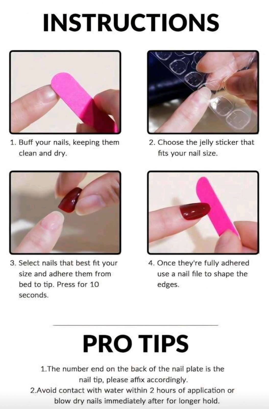 Press-On Nails Pearl White Short/Medium – Coffin Shaped Squared Off Finish
