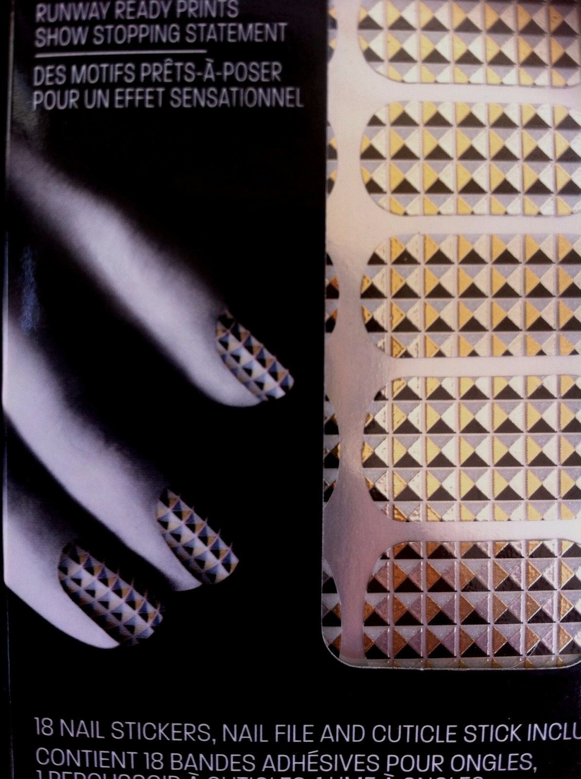 2 MAYBELLINE Color Show #40 Metal Prisms Fashion prints 18 Nail Stickers,SHINY