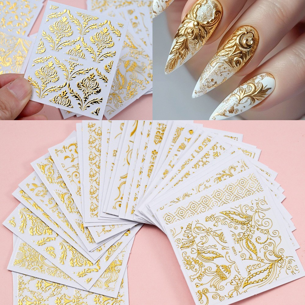 30Pcs Set Nail Art Sticker Decal Flower Lace Slider Manicure