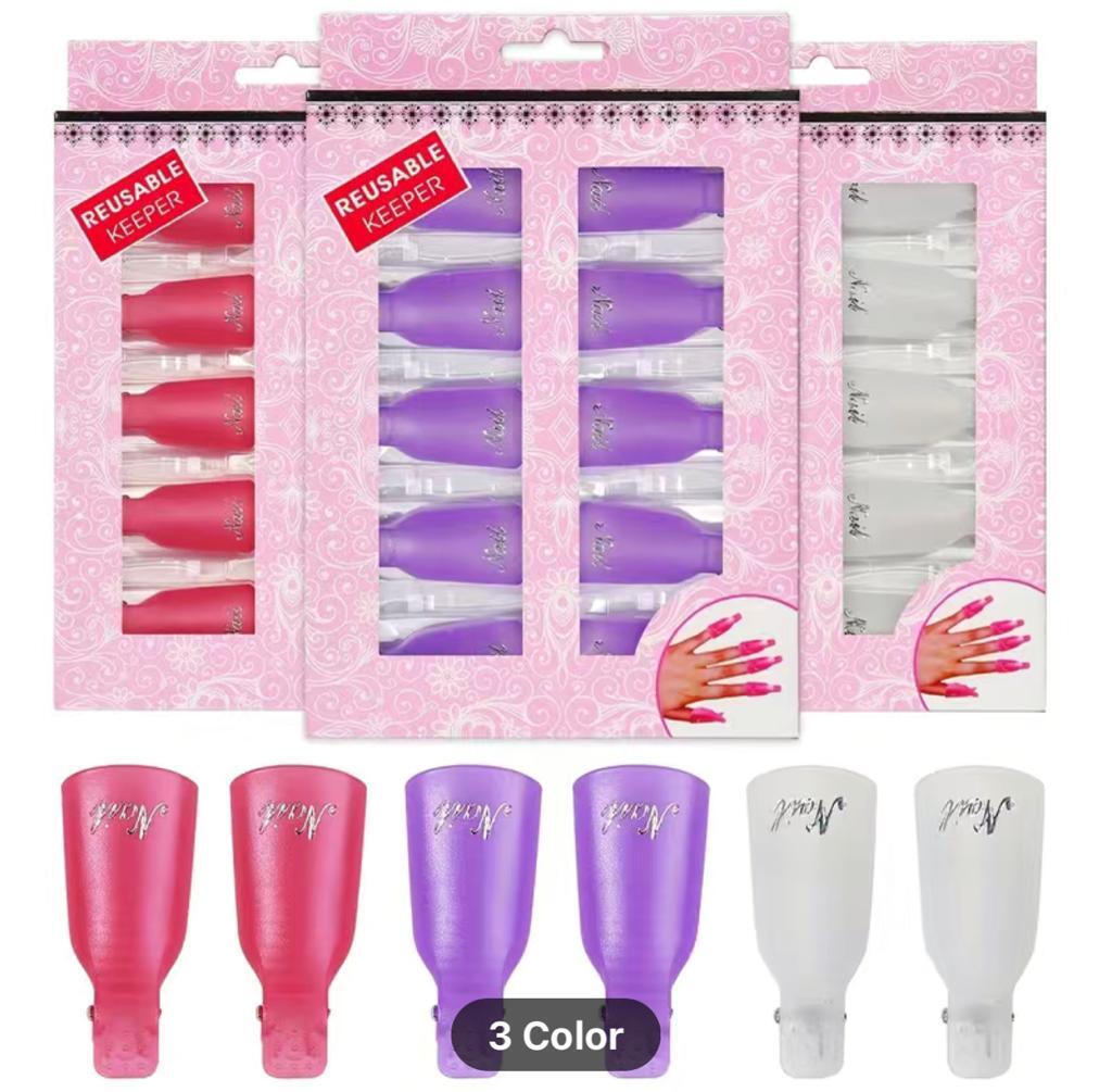 5Pcs/10Pcs UV Gel Polish Remover Wraps Silicone Soak Off Cap Clip Nail Art Tools