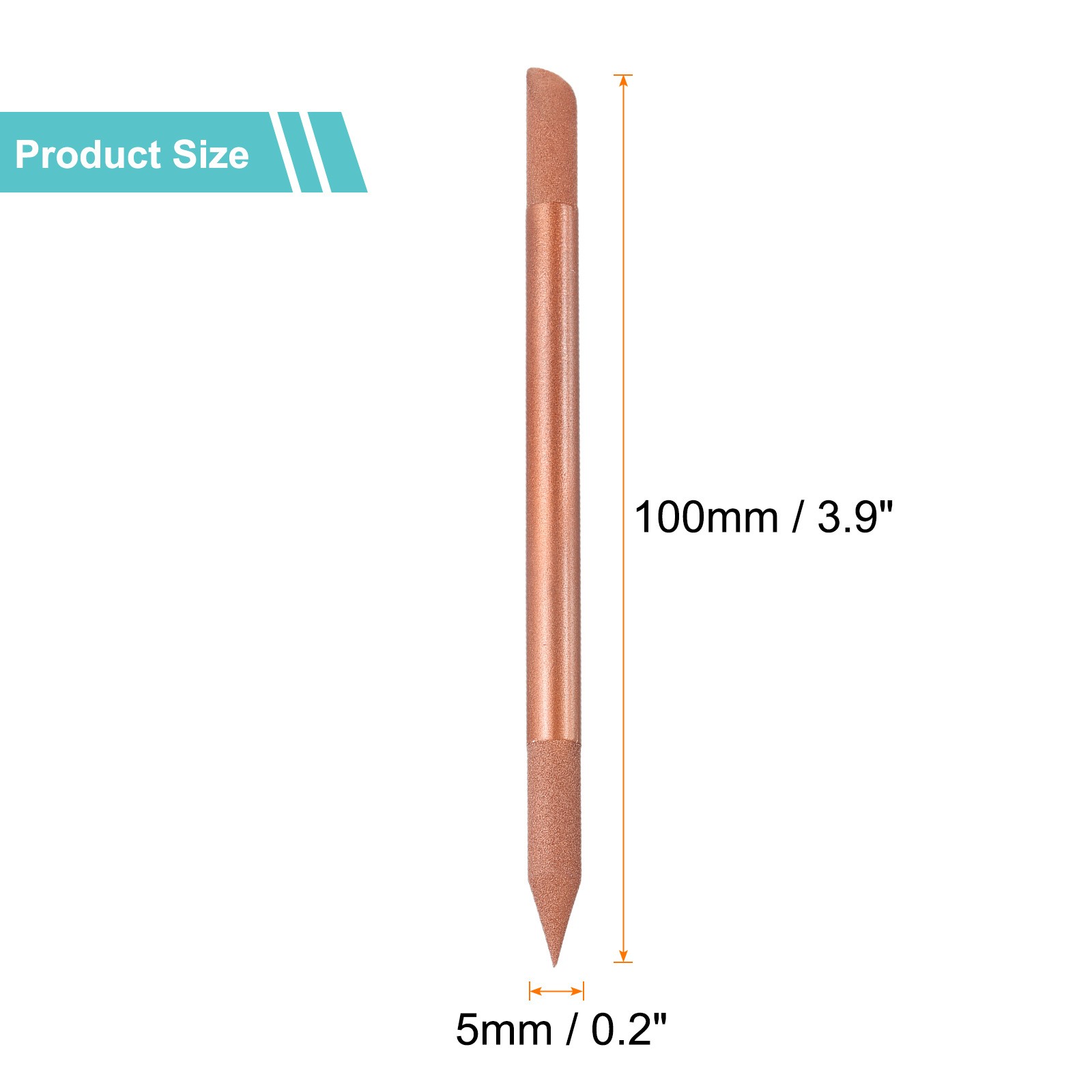 Glass Cuticle Pusher Crystal Manicure Stick for Nail Care, Orange