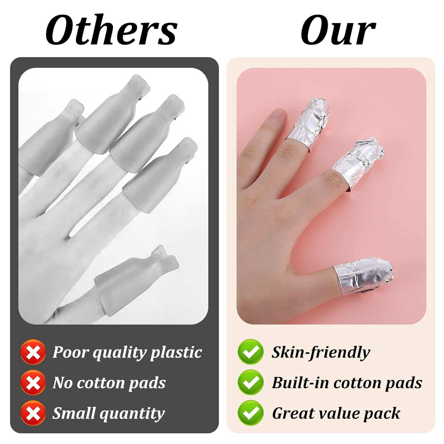 100 Pcs Nail Foil, Nail Polish Remover Gel Nail Foil Wraps for Nails, Soak off F