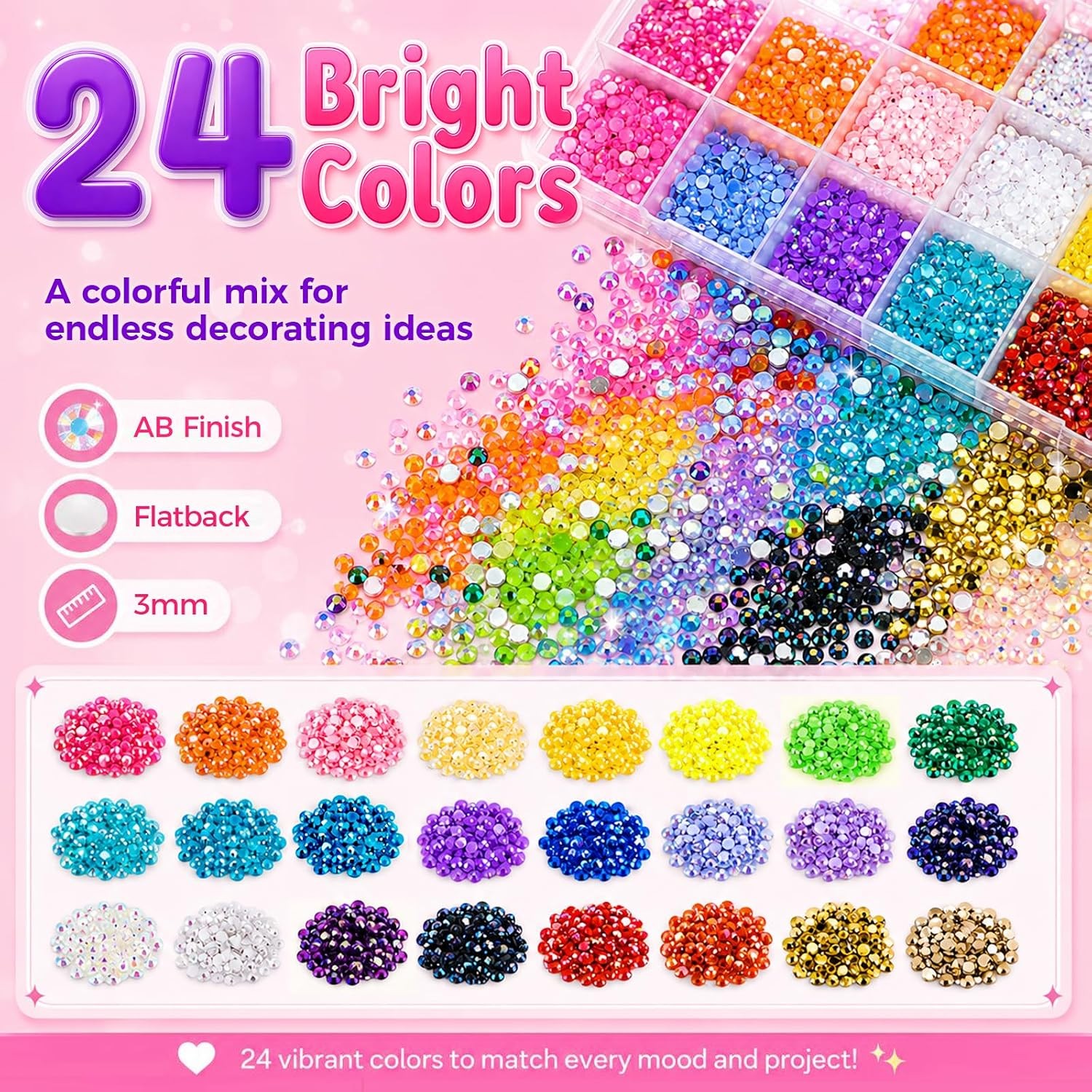 3mm Resin Jelly Rhinestones Rhinestone Kit for Crafting Crafts Bedazzling
