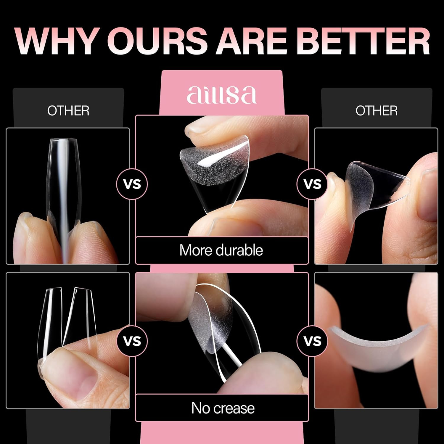 Short Almond Nail Tips – 15 Sizes 120Pcs Half Matte False Nail Tips Pre-Shaped S