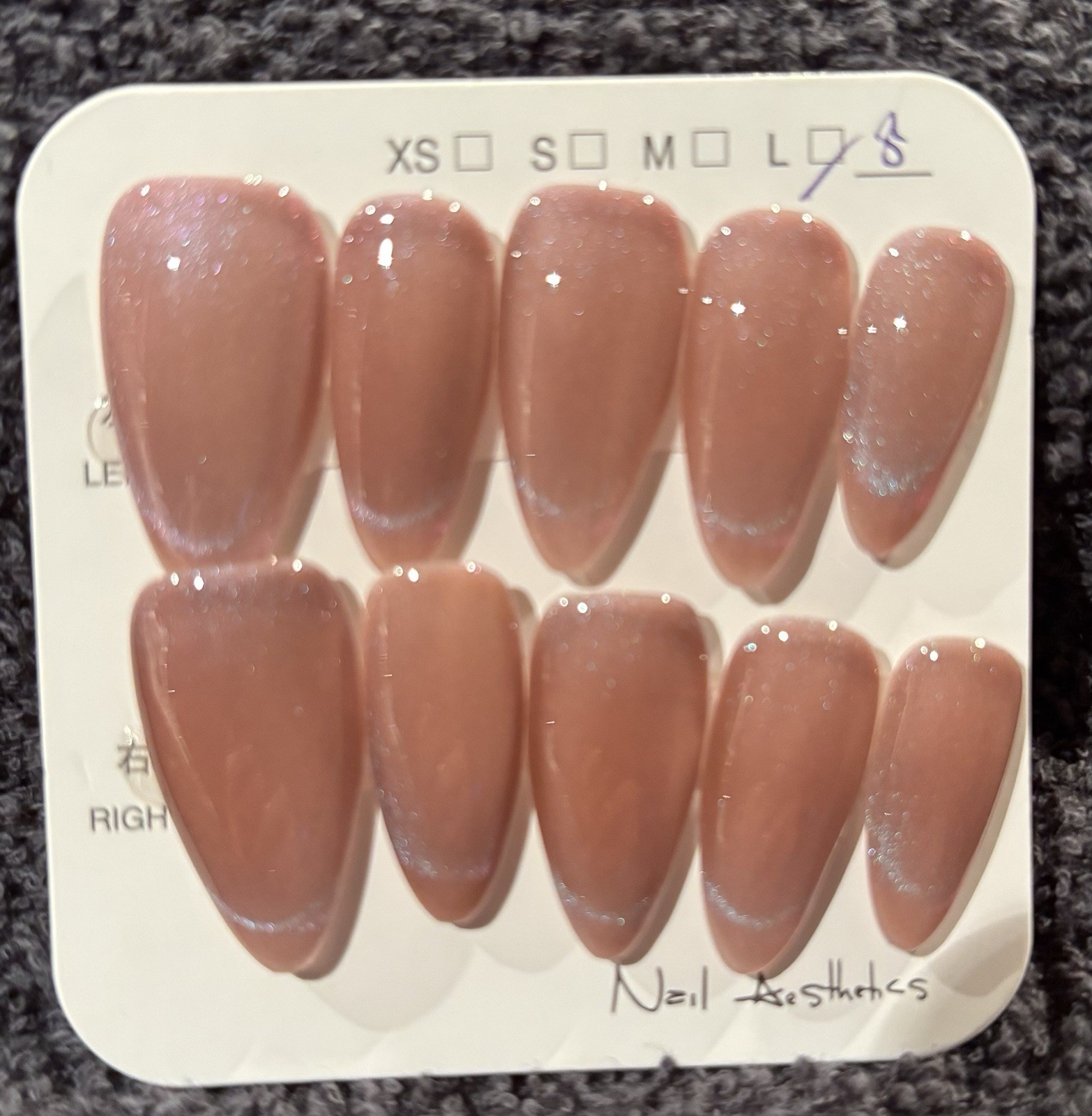 Press On Nails CAT EYE Various Colors Pointy Almond. Long length, Size LARGE.