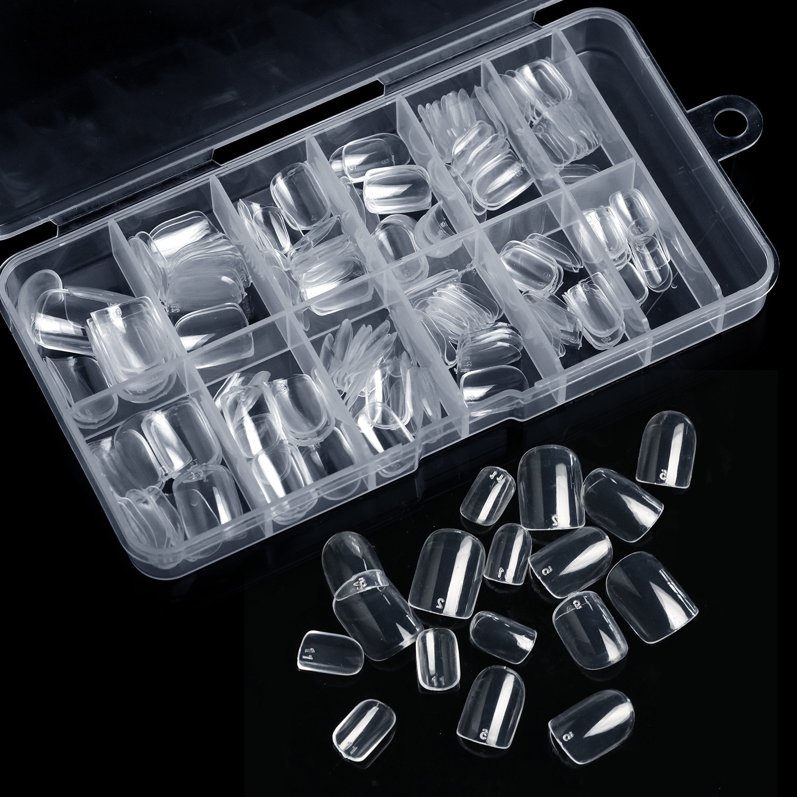 120/240PCS Non-Toxic Short False Nail Tips For Kids Ages 6-12 Full Cover Clear