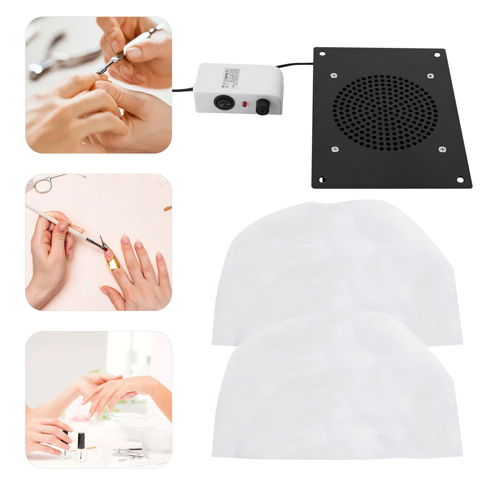 3650RPM Nail Dust Collector Desktop Built in Machine Suction Vacuum Fan Cleaner