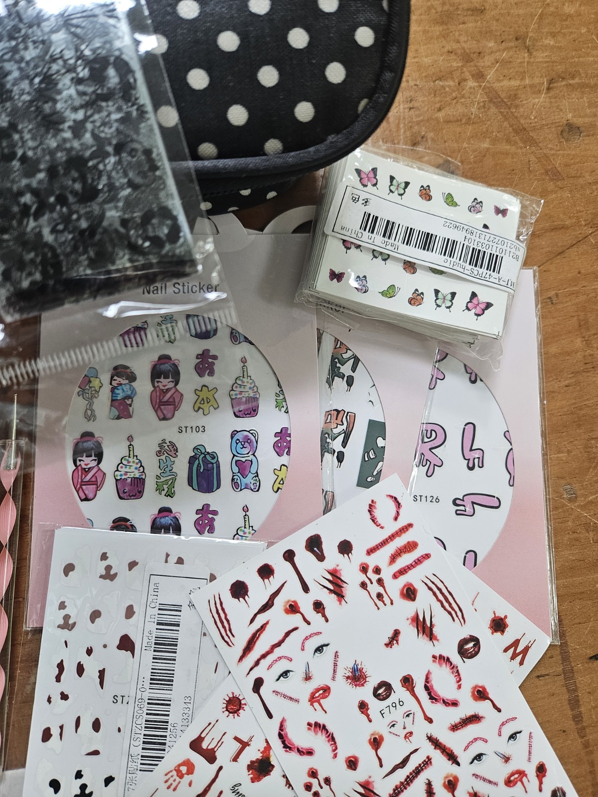 Lot of nail art supplies! A bunch of brand new items. Great deal. with tote