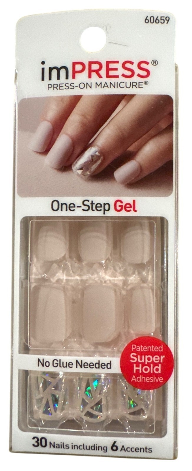 Kiss Impress 30 Gel Press-On Nails ONE SHINE DAY Short Squoval Matte + Glossy
