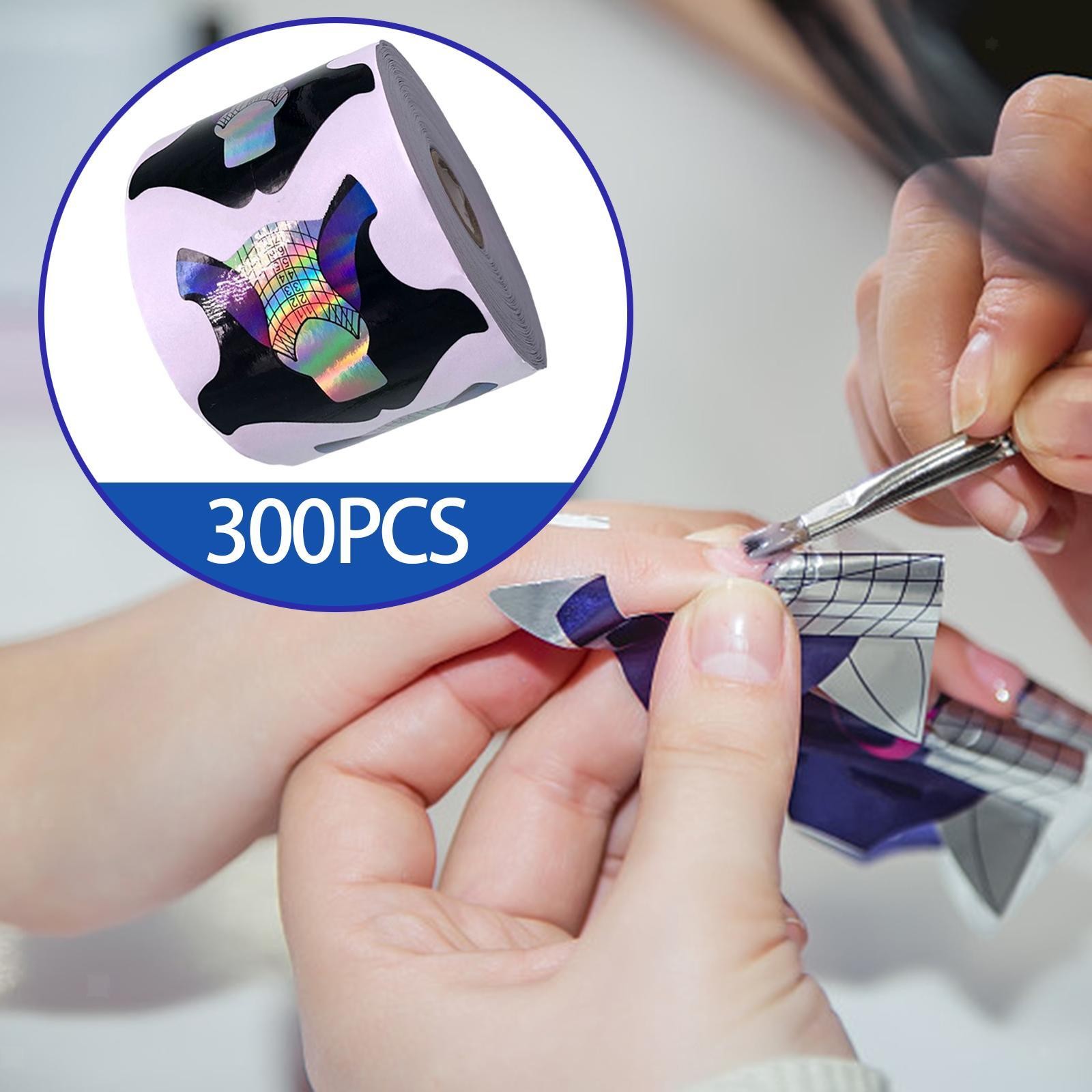 300 Pieces Nail Forms for Acrylic Nails Nail Extension Forms Guide Stickers