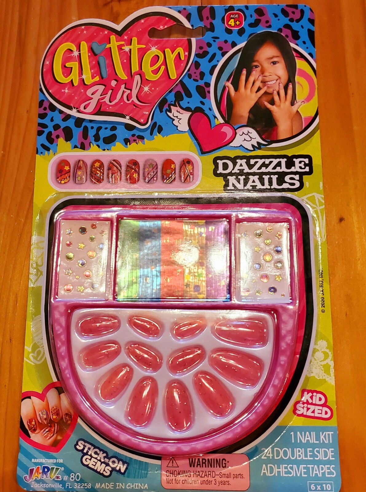 Ja-Ru Glitter Girl Dazzle Nails Stick-On Gems Kid Sized-Create Your Own Style 4+