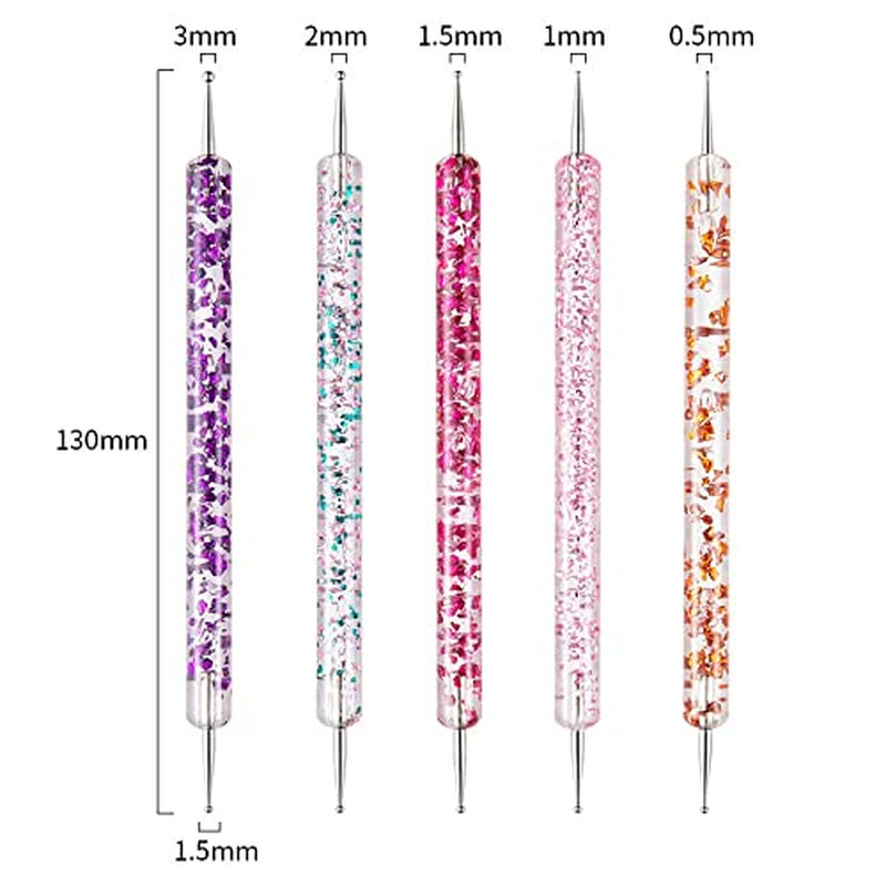 31-Piece Nail Art Brush Set with Dotting Tools and Striping Brushes