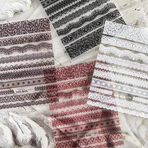 4 Colors Bridal Wedding Nail Art Stickers for Wedding Nail Art Suitable for