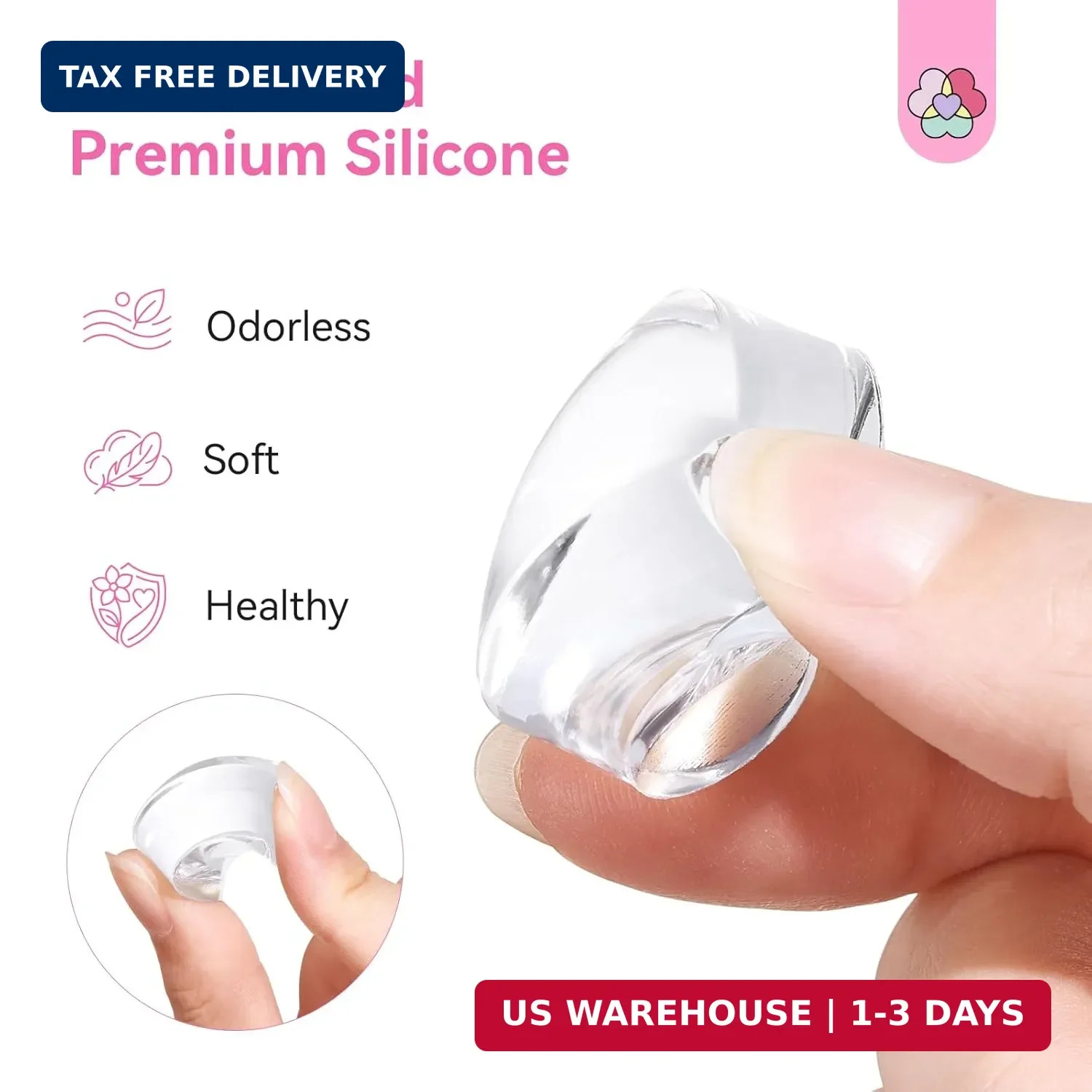 Saviland French Tip Nail Stamp: 4PCS Nail Art Stamper Kit Clear Silicone Nails S