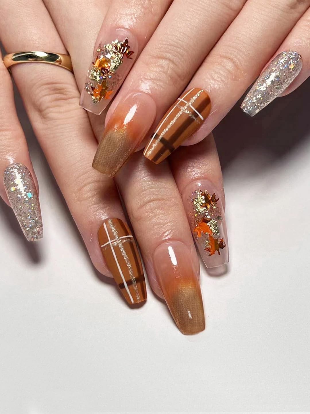 Secret Lives Reusable Brown Ombre Color With Silver Golden Glitter 24 set