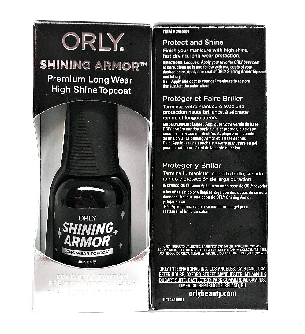 Orly SHINING ARMOR – High Shine Long Wear Top Coat 0.6 fl.oz/18ml #2410001