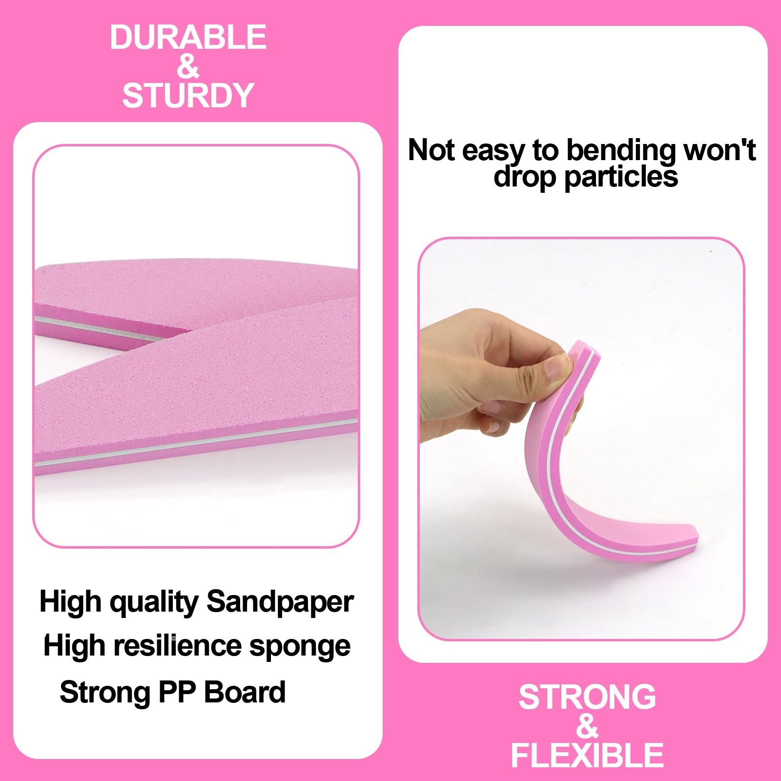 Nail Buffers 20 Pack 100/180 Grit Buffer Block Sponge Buffing Nail Washable D…