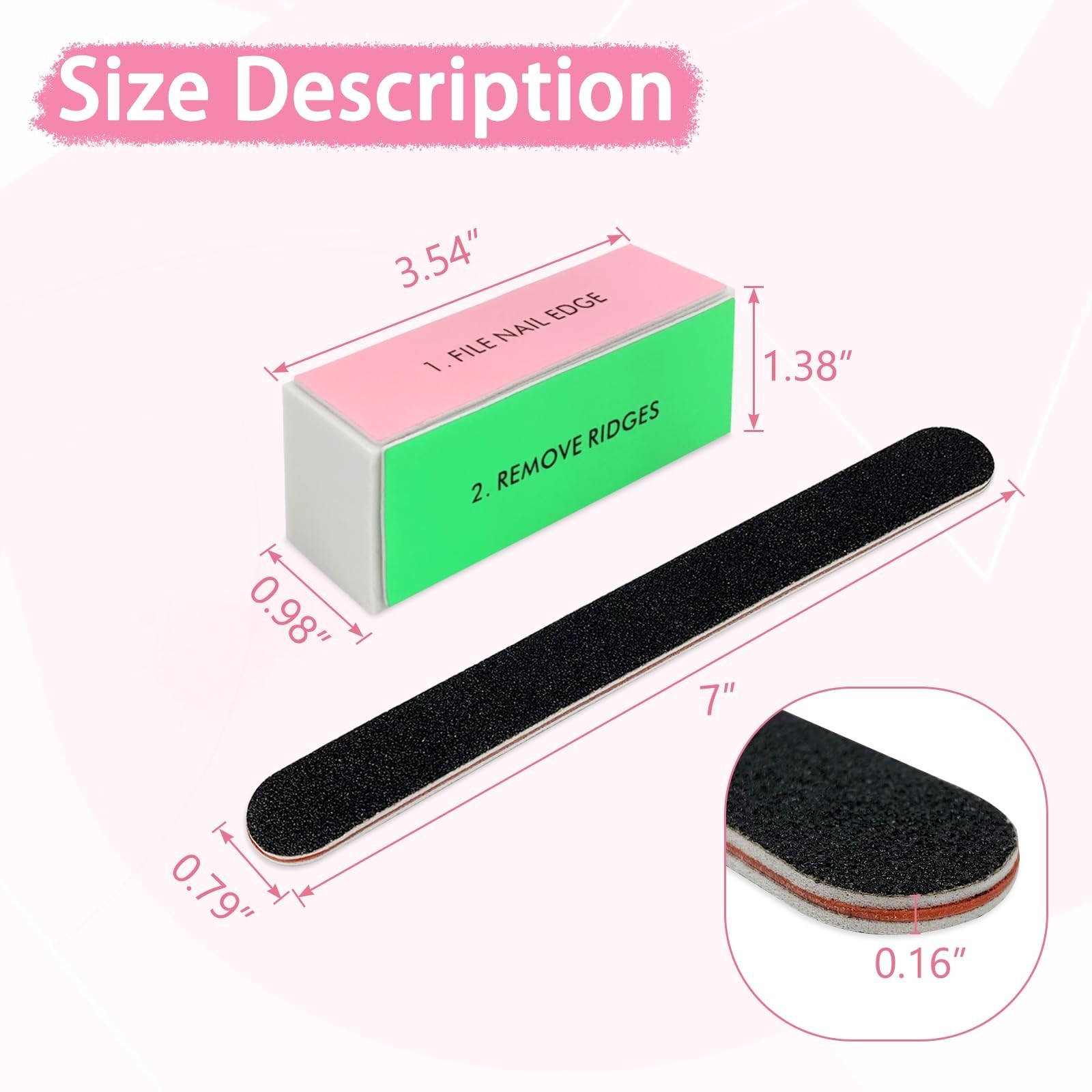 LNAUJS 14 Pack Nail Files and Buffers Set, Professional Manicure Tools Kit, 1…