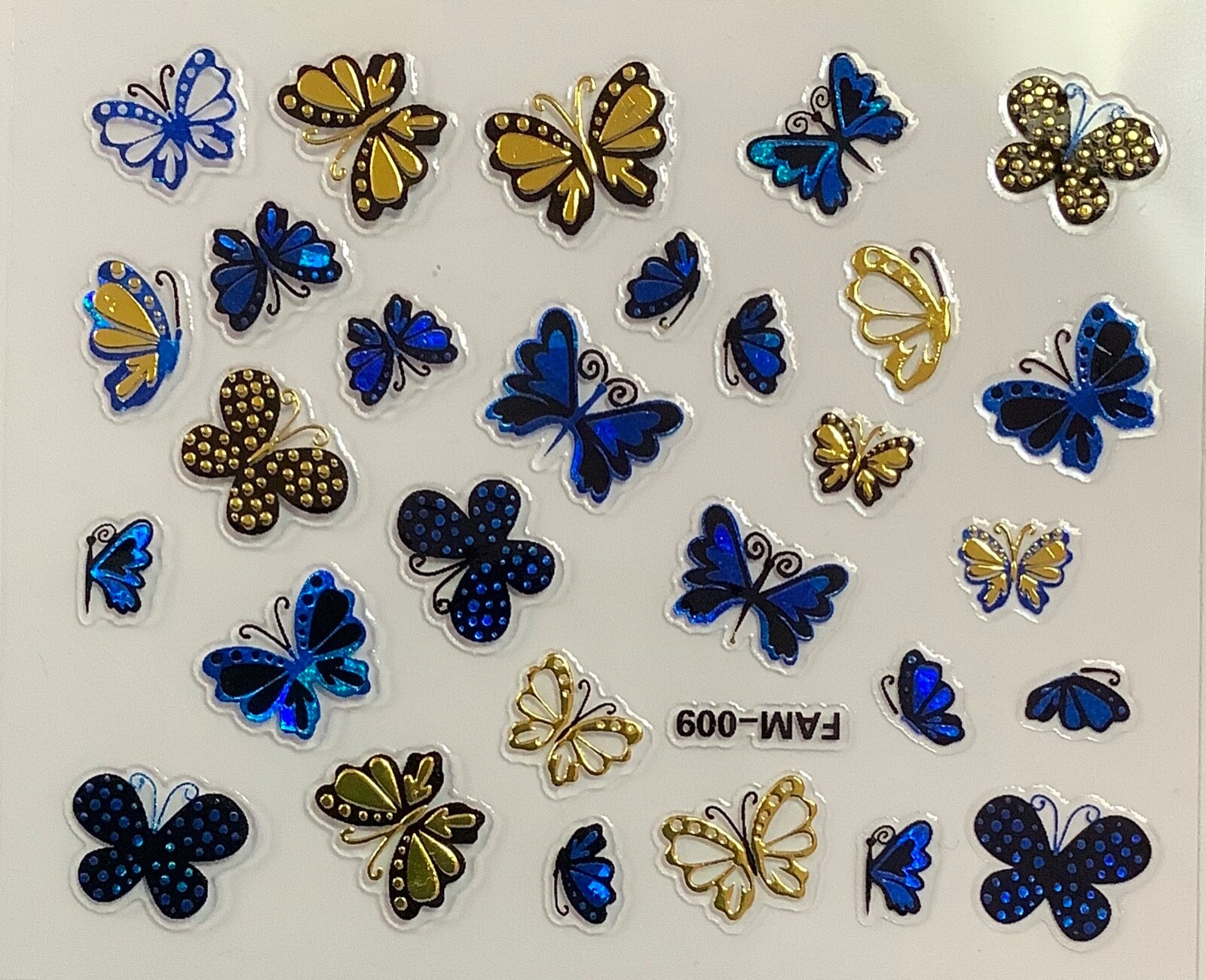 NAIL art 5 SHEETS Blue Mix FREE Shipping  +Free Extra Stickers Random Design