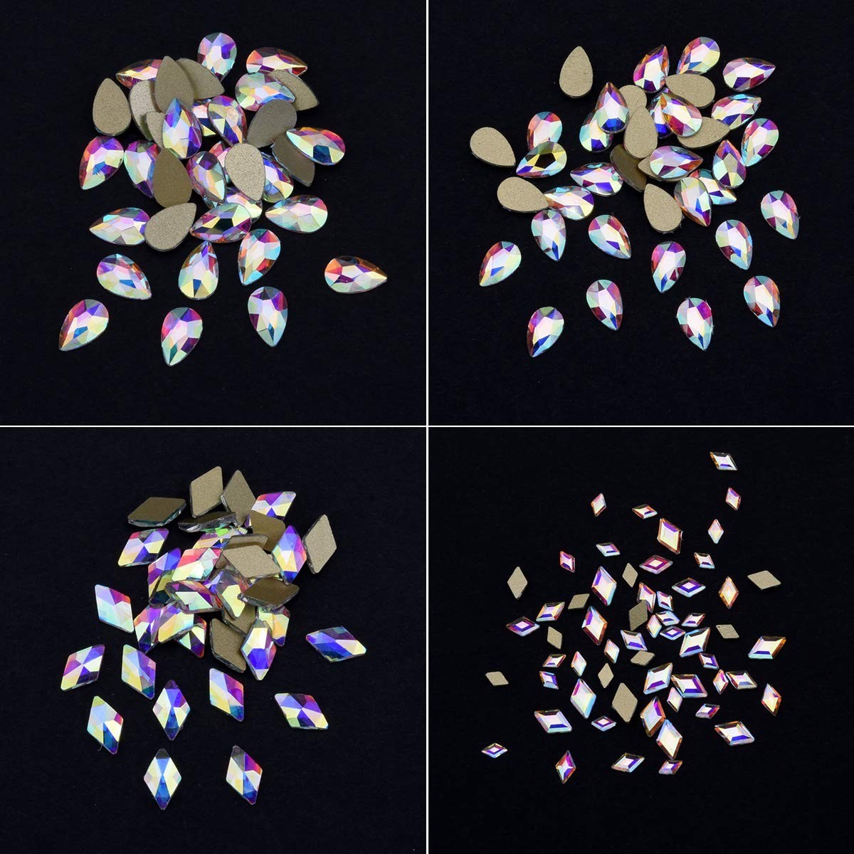 240pcs Mix Glass AB Rhinestones | Nail Art Gems Set