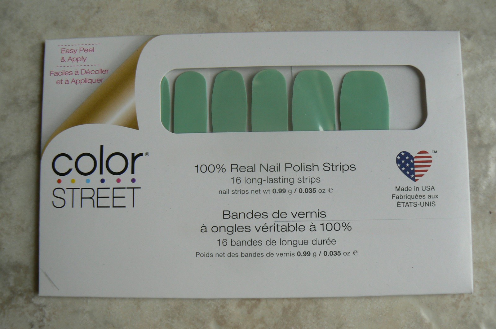 NEW Color Street OSLO & STEADY mint green 100% Real Nail Polish Strips 16 pc