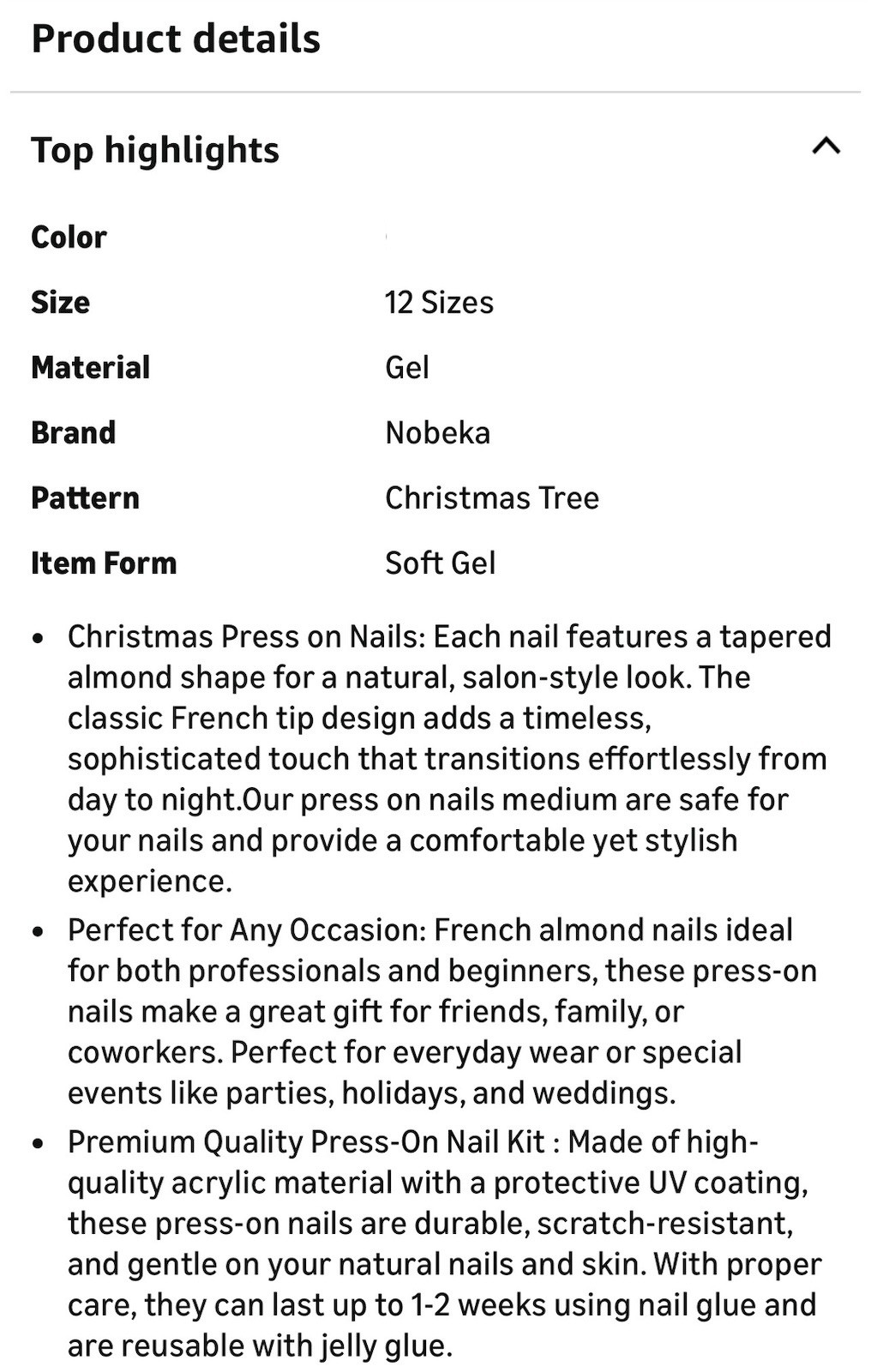 Christmas Press On Nails, New Medium Almond Red French Tip Fake False Cute