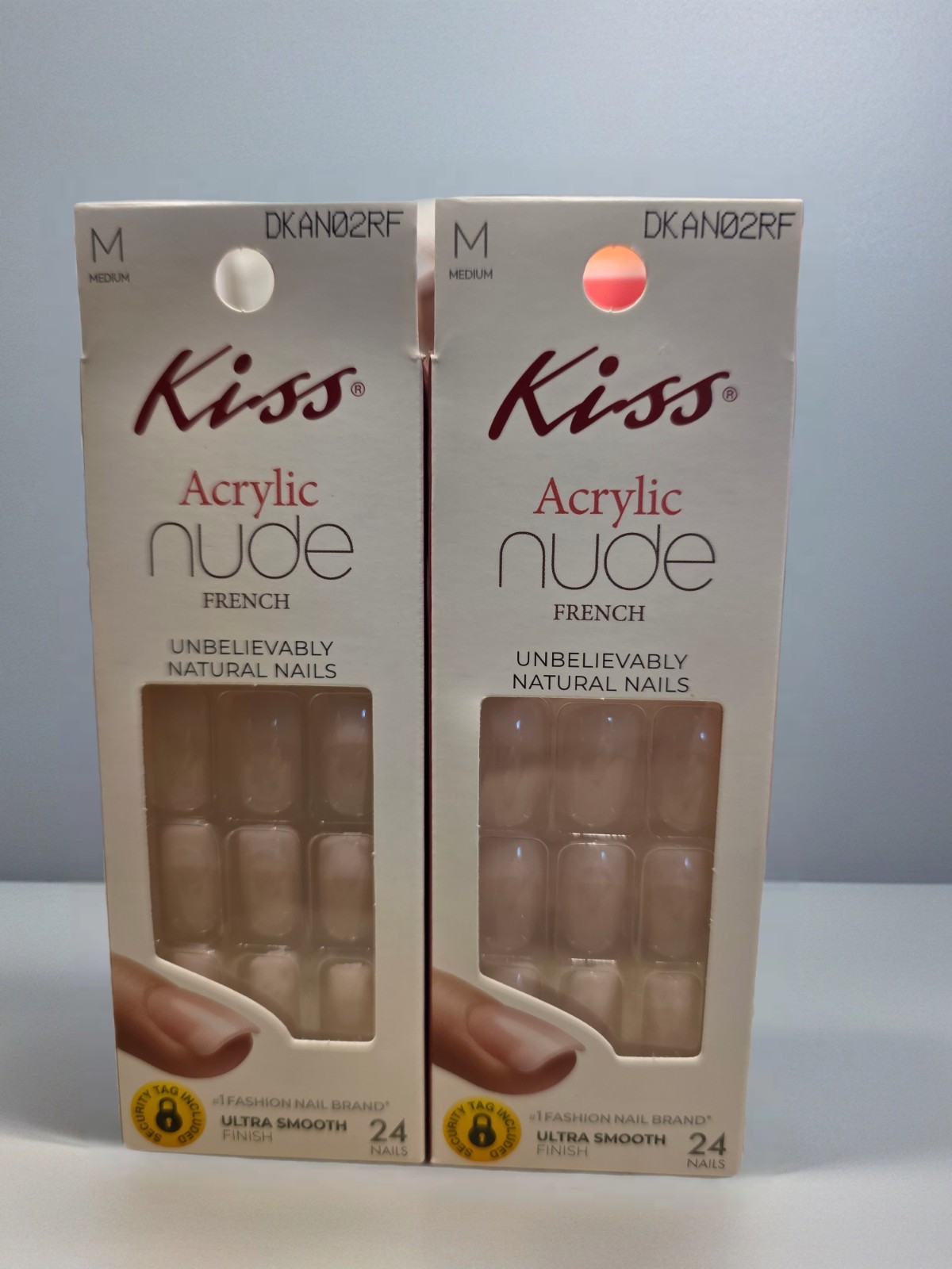 Kiss Acryic Nude French Unbelievably Natural Nails You always 24 Nails -Set Of 2