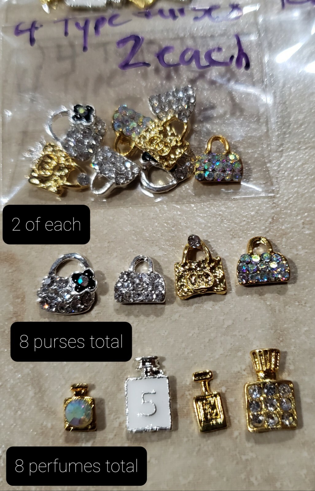 3D Nail Art Charms Rhinestone Jewelry Lot Valentine’s Hearts