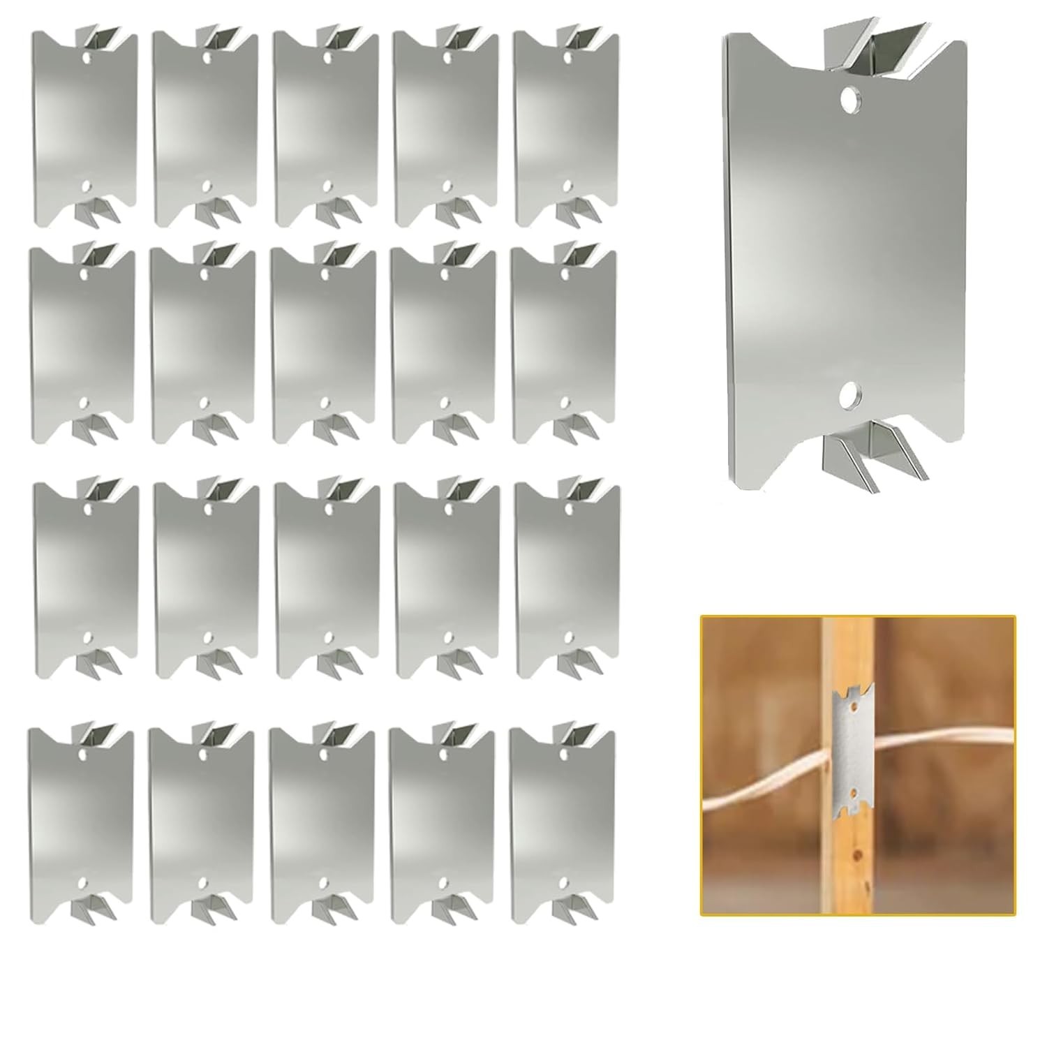 Versatile Nail Plate Shields 1.5×2.5 Inch – 50 Pack for Secure Wiring Protection
