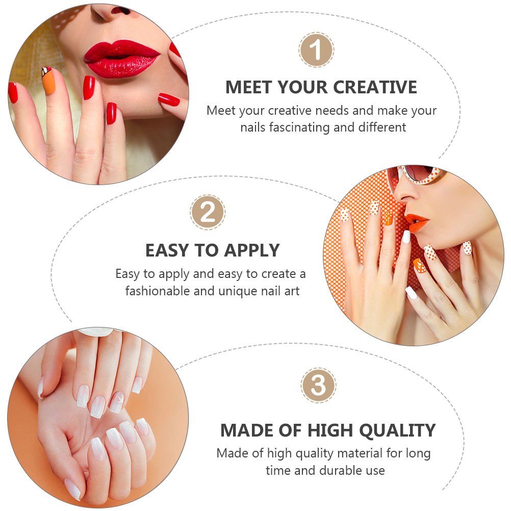 1000Pcs Reusable ABS Artificial Nail Tips Coffin Shape for Creative DIY
