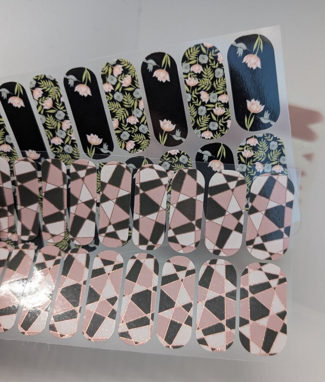 Jamberry Nail Wraps Full Sheets – Deco Lace Green Pink Pastels & Green Lot of 5