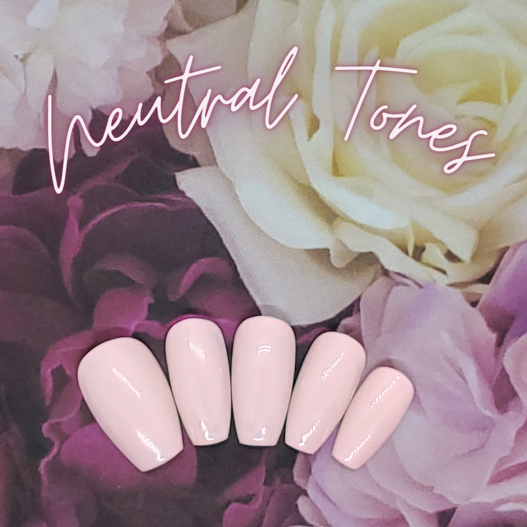 #06 Soft Beige Gray Press On Nails | Handmade | Hard Gel Glue On Nails