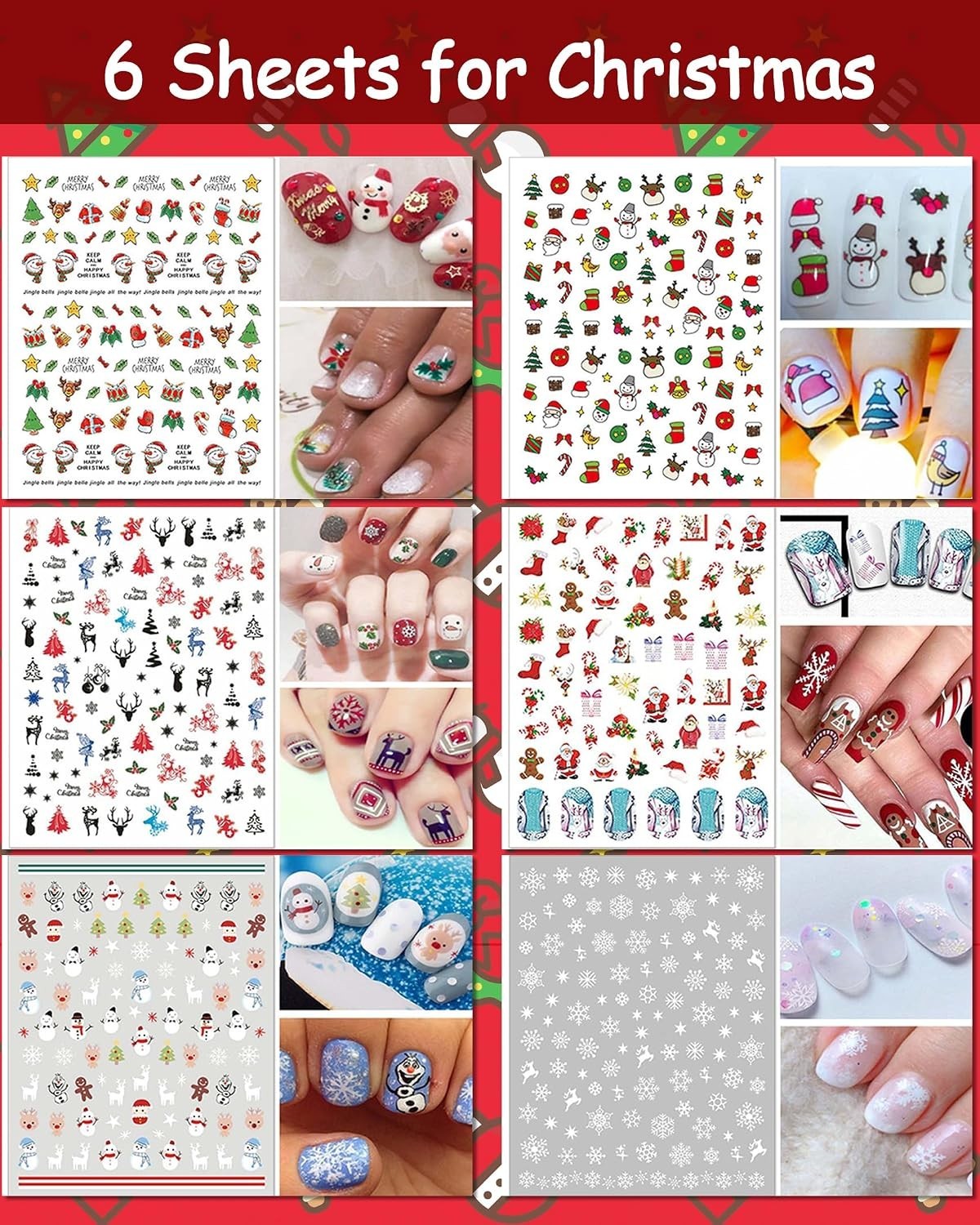 30 Sheet All Holidays Nail Art Stickers, Christmas Mixed Seasons Variety Pack…