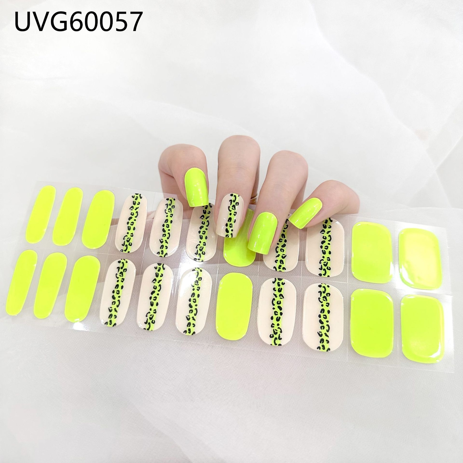 Semi Cured Gel Sticker UV Lamp Needed Leopard Gel Nail Patch DIY Nails Decals