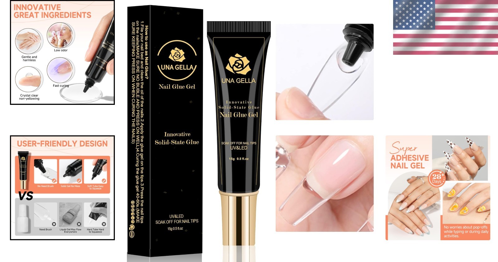 Super Strong 15ml UV/LED Nail Glue Gel for Long-Lasting Extensions