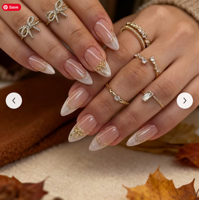 A Set of 24 White Almond-Shaped Press-On Nails, 1 Pack Left, Low Price, Buy Now.