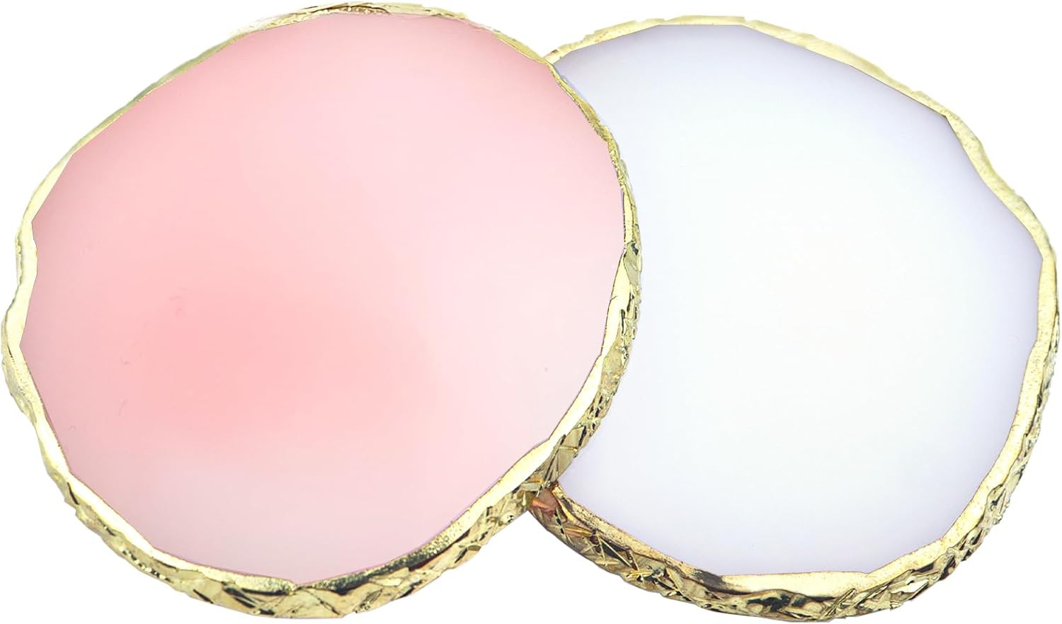 2Pcs Resin Nail Art Palette,Nail Polish Palette,Gold Edge Nails Holder Displa…