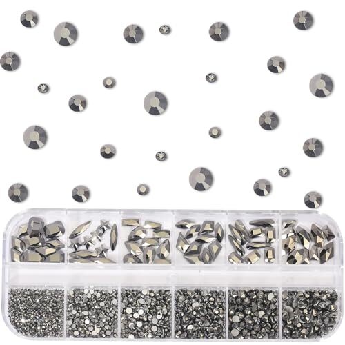 Mine Black Nail Rhinestones Kit Flatback Crystal Mineral Grey Mineral gray