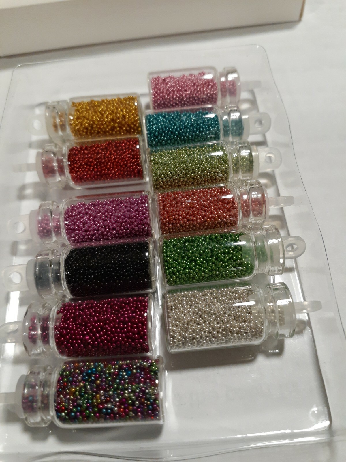Micro beads caviar nail art Decoration set 12 small bottles mixed colors