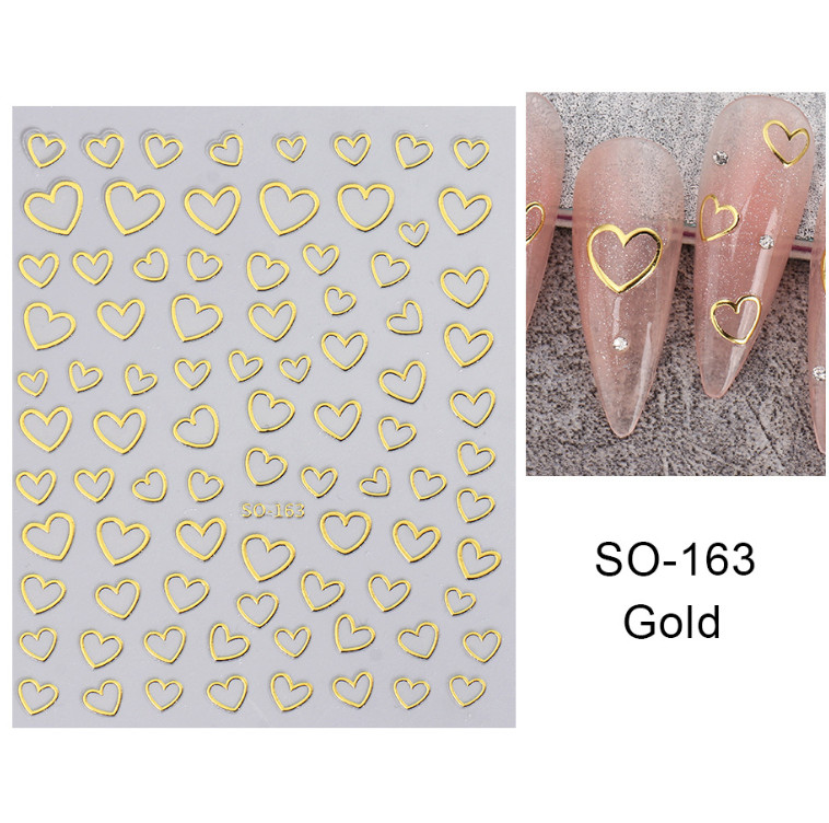 4Pcs 3D Nail Art Stickers Decals Transfers Valentines Day Love Hearts DIY NS44